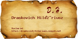 Draskovich Hiláriusz névjegykártya